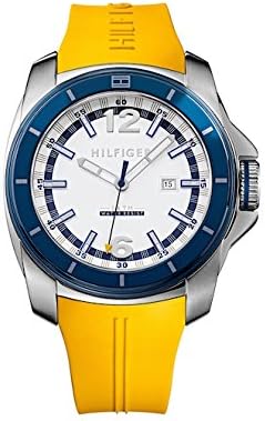 Buy Shop Tommy Hilfiger Windsurf White Dial Yellow Rubber Strap Watch for Men - 1791115 USA Online