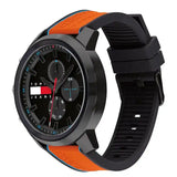 Buy Shop Tommy Hilfiger Wynwood Chronograph Black Dial Orange Silicone Strap Watch For Men - 1710583 USA Online