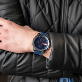 Buy Shop Tommy Hilfiger Wynwood Chronograph Blue Dial Blue Silicon Strap Watch For Men - 1710582 USA Online