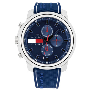 Buy Shop Tommy Hilfiger Wynwood Chronograph Blue Dial Blue Silicon Strap Watch For Men - 1710582 USA Online
