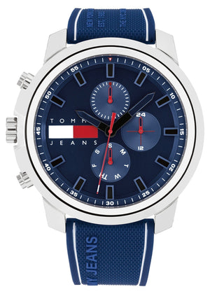 Buy Shop Tommy Hilfiger Wynwood Chronograph Blue Dial Blue Silicon Strap Watch For Men - 1710582 USA Online