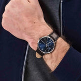 Buy Shop Tommy Hilfiger Cooper Blue Dial Brown Leather Strap Watch for Men - 1791508 USA Online