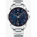 Buy Shop Tommy Hilfiger Deacan Blue Dial Silver Steel Strap Watch for Men - 1791551 USA Online