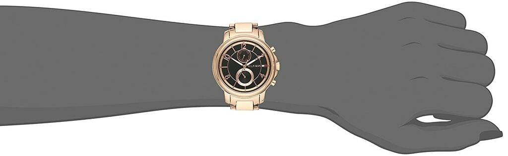 Buy Shop Tommy Hilfiger Claudia Black Dial Rose Gold Steel Strap Watch for Women - 1781820 USA Online