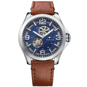 Buy Shop Tommy Hilfiger Bruce Analog Blue Dial Brown Leather Strap Watch for Men - 1791278 USA Online