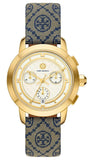 Buy Shop Tory Burch Classic Chronograph White Dial Grey Nylon Strap Watch for Women - TBW1035 USA Online