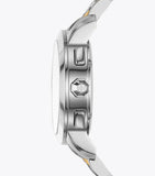 Buy Shop Tory Burch Classic Chronograph White Dial Two Tone Steel Strap Watch for Women - TBW1034 USA Online