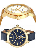 Buy Shop Tory Burch Collins Quartz White Dial Brown Leather Strap Watch for Women - TBW1202 USA Online