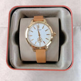 Buy Shop Tory Burch Collins Quartz White Dial Brown Leather Strap Watch for Women - TBW1202 USA Online
