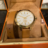 Buy Shop Tory Burch Collins Quartz White Dial Brown Leather Strap Watch for Women - TBW1304 USA Online