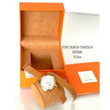 Buy Shop Tory Burch Collins Quartz White Dial Brown Leather Strap Watch for Women - TBW1304 USA Online