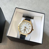 Buy Shop Tory Burch Collins White Dial Black Leather Strap Watch for Women - TBW1205 USA Online