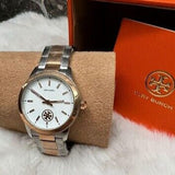 Buy Shop Tory Burch Collins White Dial Two Tone Steel Strap Watch for Women - TBW1305 USA Online