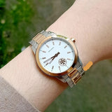 Buy Shop Tory Burch Collins White Dial Two Tone Steel Strap Watch for Women - TBW1305 USA Online
