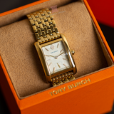 Buy Shop Tory Burch Eleanor White Dial Gold Steel Strap Watch for Women - TBW1060 USA Online