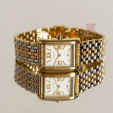 Buy Shop Tory Burch Eleanor White Dial Tri Tone Steel Strap Watch for Women - TBW1078 USA Online