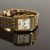 Buy Shop Tory Burch Eleanor White Dial Tri Tone Steel Strap Watch for Women - TBW1078 USA Online