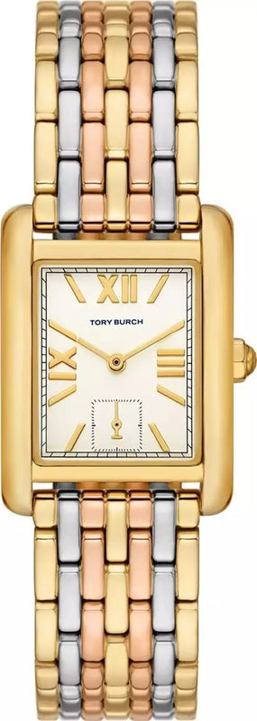 Buy Shop Tory Burch Eleanor White Dial Tri Tone Steel Strap Watch for Women - TBW1078 USA Online