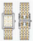 Buy Shop Tory Burch Eleanor White Dial Two Tone Steel Strap Watch for Women - TBW1070 USA Online