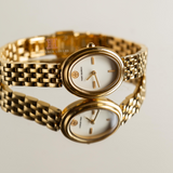 Buy Shop Tory Burch Oval White Dial Gold Steel Strap Watch for Women - TBW6032 USA Online