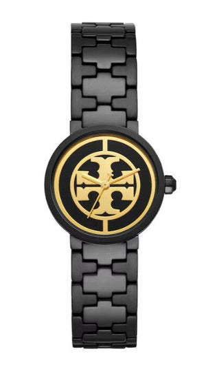 Buy Shop Tory Burch Reva Black Dial Black Steel Strap Watch for Women - TBW4038 USA Online