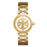 Buy Shop Tory Burch Reva Gold Dial Gold Steel Strap Watch for Women - TBW4025 USA Online