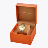 Buy Shop Tory Burch Reva Gold Dial Two Tone Steel Strap Watch for Women - TBW4016 USA Online