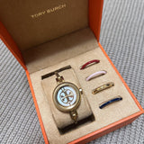 Buy Shop Tory Burch Riva Gold Dial Gold Steel Strap Watch for Women - TBW4029 USA Online
