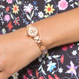 Buy Shop Tory Burch Riva Rose Gold Dial Rose Gold Steel Strap Watch for Women - TBW4037 USA Online