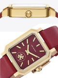 Buy Shop Tory Burch Robinson Quartz Red Dial Red Leather Strap Watch for Women - TBW1505 USA Online