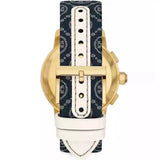 Buy Shop Tory Burch The Miller Chronograph Blue Dial Blue Jacquard Strap Watch for Women - TBW1038 USA Online