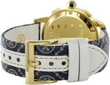 Buy Shop Tory Burch The Miller Chronograph Blue Dial Blue Jacquard Strap Watch for Women - TBW1038 USA Online
