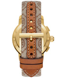 Buy Shop Tory Burch The Tory Chronograph White Dial Maroon Jacquard Strap Watch for Women - TBW1050 USA Online