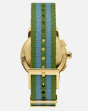 Buy Shop Tory Burch The Tory Chronograph White Dial Two Tone NATO Strap Watch for Women - TBW1037 USA Online