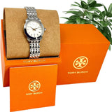 Buy Shop Tory Burch Whitney Ivory White Dial Silver Steel Strap Watch for Women - TBW8001 USA Online