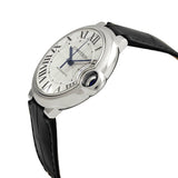 Buy Shop Cartier Ballon Bleu De Cartier Silver Dial Black Leather Strap Watch for Women - WSBB0028 USA Online