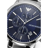 Buy Shop Emporio Armani Renato Chronograph Blue Dial Silver Steel Strap Watch For Men - AR11164 USA Online