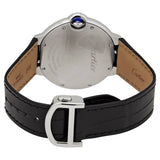 Buy Shop Cartier Ballon Bleu De Cartier Silver Dial Black Leather Strap Watch for Women - WSBB0028 USA Online