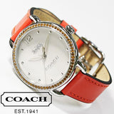 Buy Shop Coach Delancey White Dial Orange Leather Strap Watch for Women - 14502880 USA Online