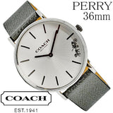Buy Shop Coach Perry White Dial Grey Leather Strap Watch for Women - 14503155 USA Online