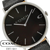 Coach Charles Black Dial Black Leather Strap Watch for Men - 14602157