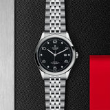 Buy Shop Tudor 1926 Automatic Diamonds Black Dial Silver Steel Strap Watch for Men - M91650-0004 USA Online