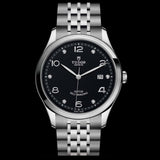 Buy Shop Tudor 1926 Automatic Diamonds Black Dial Silver Steel Strap Watch for Men - M91650-0004 USA Online
