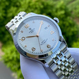 Buy Shop Tudor 1926 Automatic Diamonds Silver Dial Silver Steel Strap Watch for Men - M91650-0003 USA Online