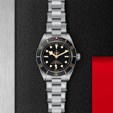 Tudor Black Bay Black Dial Silver Steel Strap Watch for Men - 79030N-0001