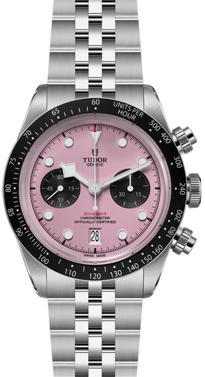 Buy Shop Tudor Black Bay Chrono Pink Dial Silver Steel Strap Watch for Men - M79360N-0019 USA Online