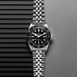 Tudor Black Bay Black Dial Silver Steel Strap Watch for Men - M7941A1A0NU-0003