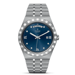 Buy Shop Tudor Royal Automatic Diamonds Blue Dial Silver Steel Strap Watch for Men - M28600-0006 USA Online