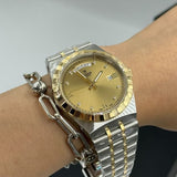 Buy Shop Tudor Royal Automatic Diamonds Gold Dial Two Tone Steel Strap Watch for Men - M28603-0006 USA Online