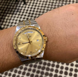 Buy Shop Tudor Royal Automatic Diamonds Gold Dial Two Tone Steel Strap Watch for Men - M28603-0006 USA Online